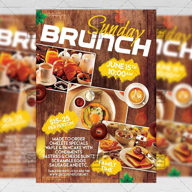 Sunday Brunch Event Food A5 Template ExclsiveFlyer Free and