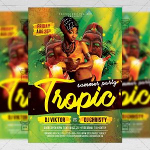 Download Tropic Summer Party PSD Flyer Template Now