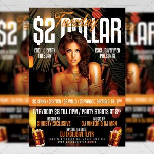 Download Two Dollar TuesdayPSD Flyer Template Now
