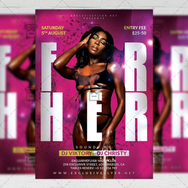 Download For Her Night PSD Flyer Template Now