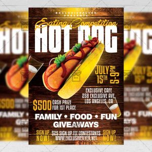Download Hot Dog Eating Competition PSD Flyer Template Now