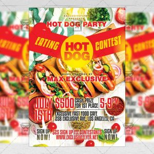 Download Hot Dog Eating Contest PSD Flyer Template Now