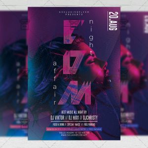 Download EDM Night Affair PSD Flyer Template Now