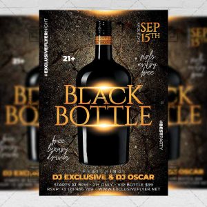 Download Black Bottle Party PSD Flyer Template Now