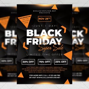 Download Super Black Friday Sale Flyer - Business A5 PSD Template