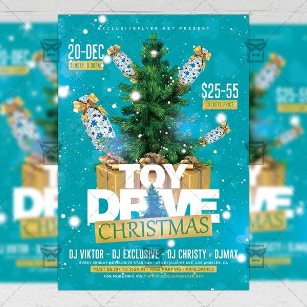 Xmas Toy Drive Flyer - Winter PSD Template