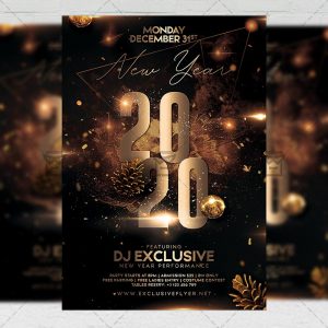 2020 New Year Flyer - Winter PSD Template