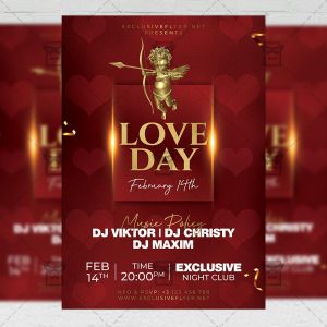 Love Day Party Flyer - Winter PSD Template