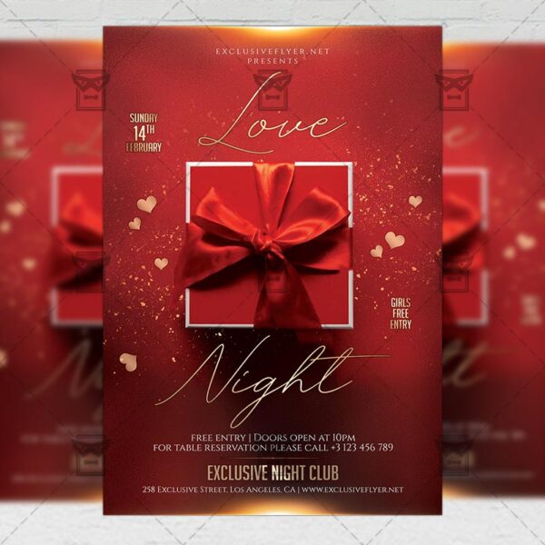 Love Night Flyer - Winter PSD Template