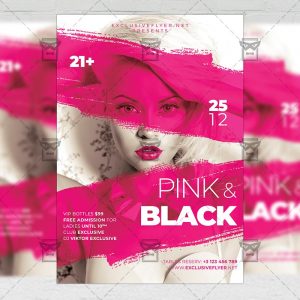 Pink and Black Affair Flyer - Club PSD Template