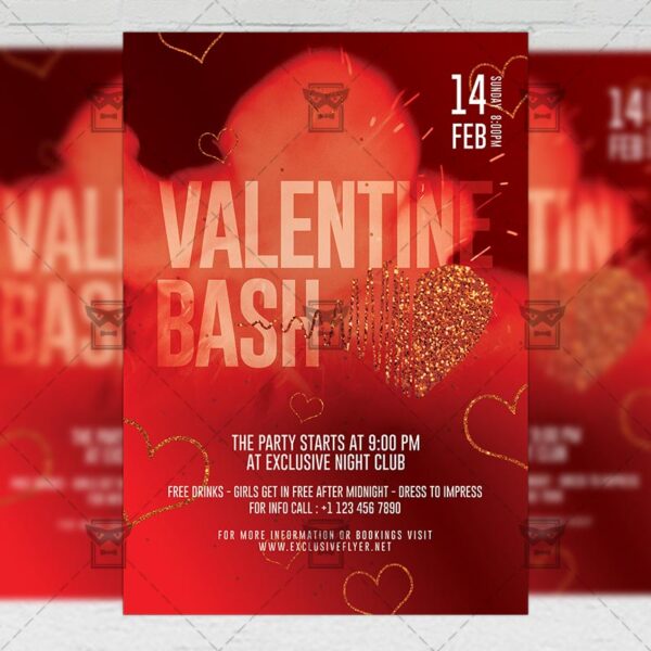 Valentine Bash Flyer - Winter PSD Template