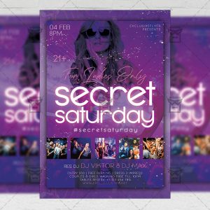 Secret Saturday Flyer - Club PSD Template