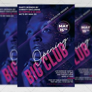 Big Club Opening Template - Flyer PSD + Instagram Ready Size