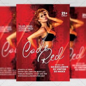 Code Red Template - Flyer PSD + Instagram Ready Size