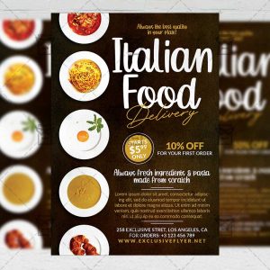 Italian Food Delivery Template - Flyer PSD + Instagram Ready Size