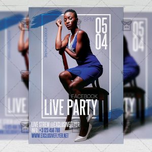 Facebook Live Party Template - Flyer PSD Optimized for Instagram