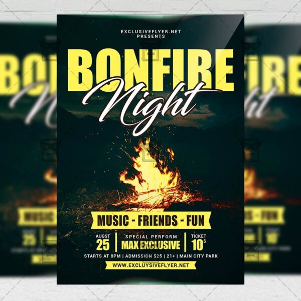 Bonfire Night Party - Flyer PSD Template