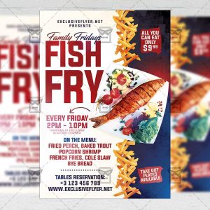 Fish Fry Family Fridays Template - Flyer PSD