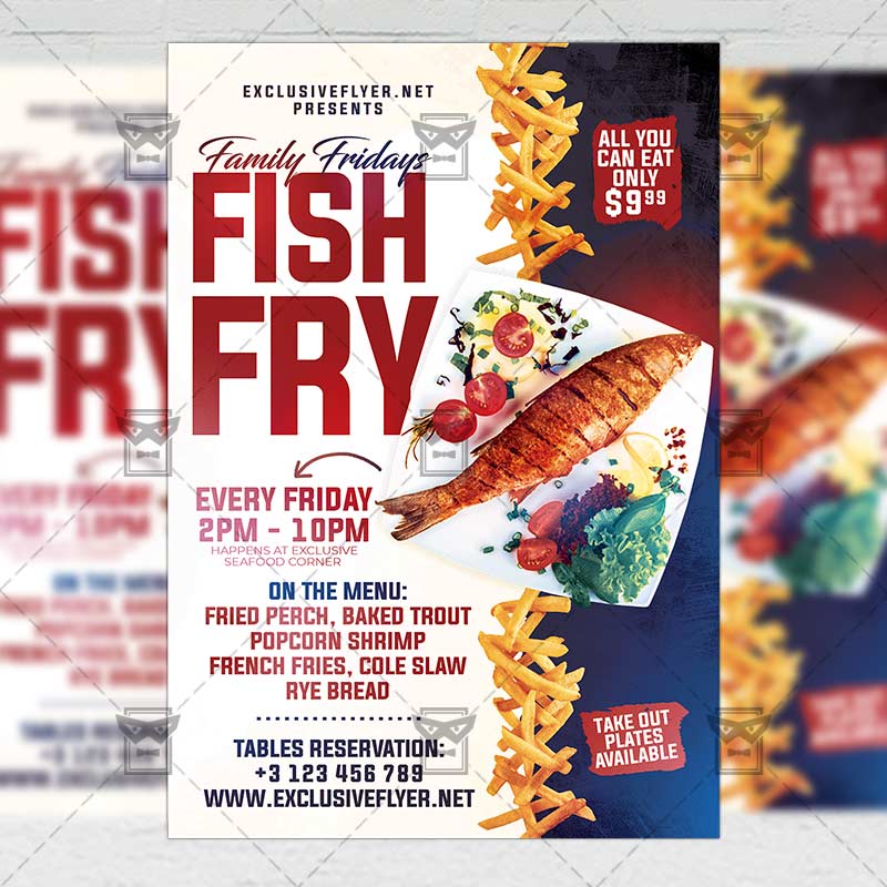 Download Fish Fry Family Fridays Template Flyer PSD