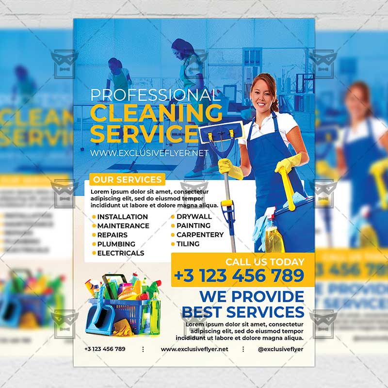 Download Cleaning Service Flyer PSD Template ExclusiveFlyer
