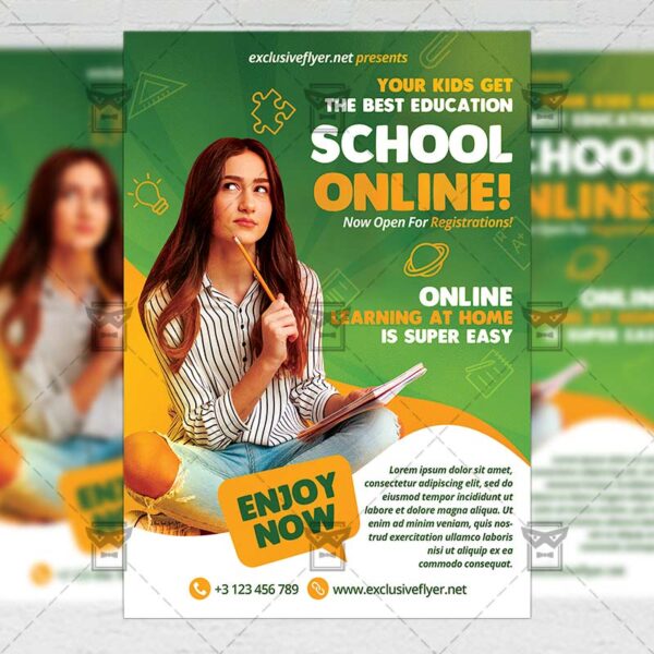 Online School - Flyer PSD Template