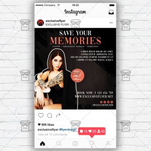 Tattoo Artist - Instagram Post and Stories PSD Template