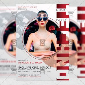 Techno Music Party - Flyer PSD Template