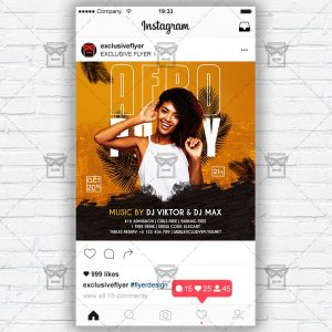 Afro Party - Instagram Post and Stories PSD Template
