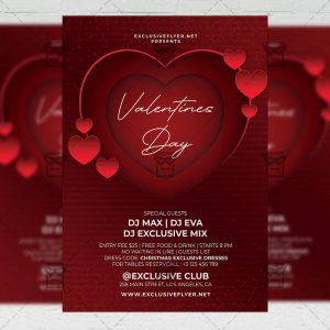 Happy Valentines Day - Flyer PSD Template