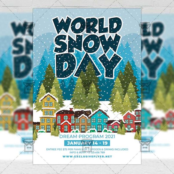 World Snow Day - Flyer PSD Template