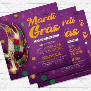 Mardi Gras- Flyer PSD Template