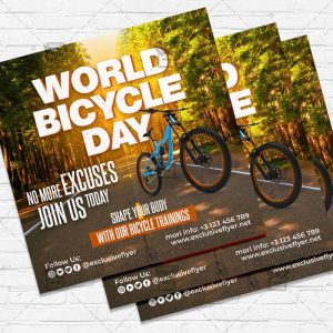 World Bicycle Day - Flyer PSD Template