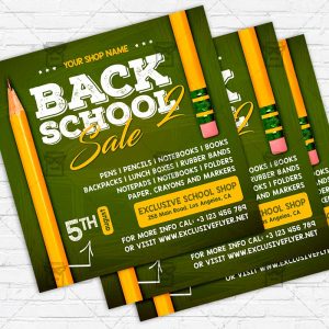 Back 2 School Sale - Flyer PSD Template