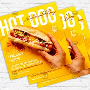 National Hot Dog Day - Flyer PSD Template