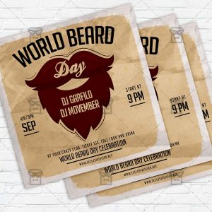 World Beard Day - Flyer PSD Template