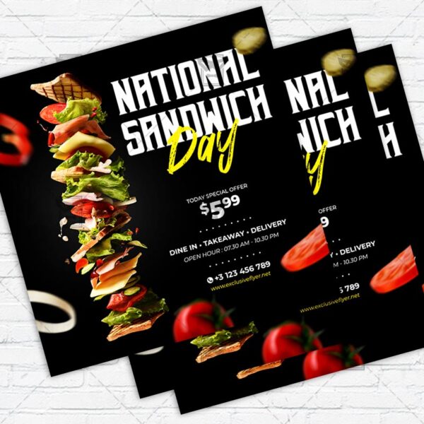 National Sandwich Day - Flyer PSD Template | ExclusiveFlyer