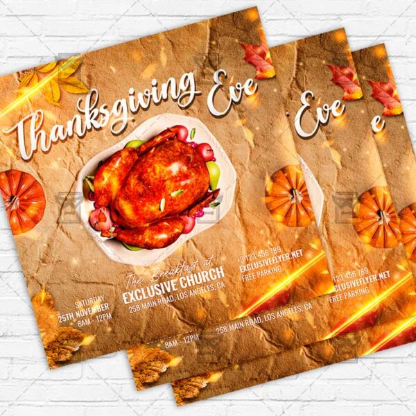 Thanksgiving Eve - Flyer PSD Template | ExclusiveFlyer