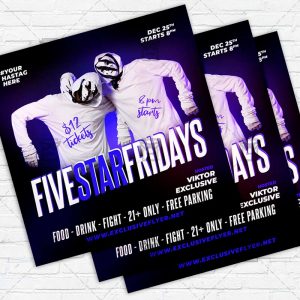 Five Stars Fridays - Flyer PSD Template | ExclusiveFlyer
