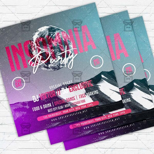 Insomnia Party - Flyer PSD Template | ExclusiveFlyer