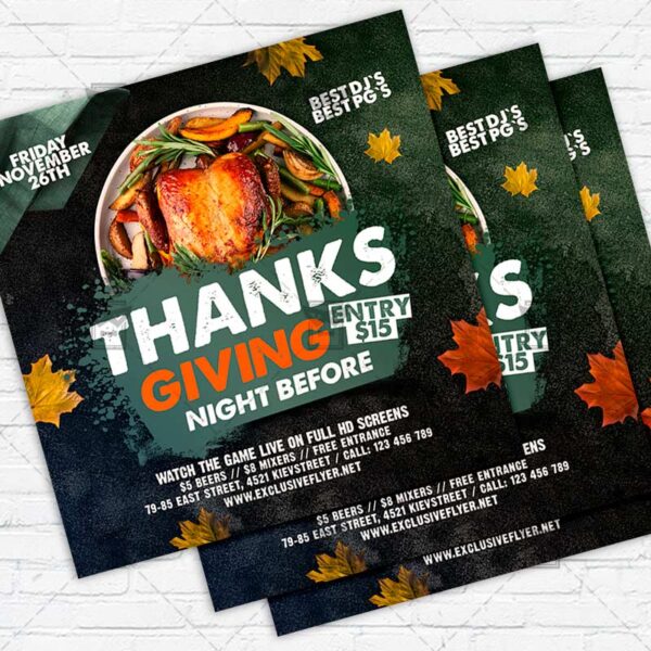 Night Before Thanksgiving - Flyer PSD Template | ExclusiveFlyer