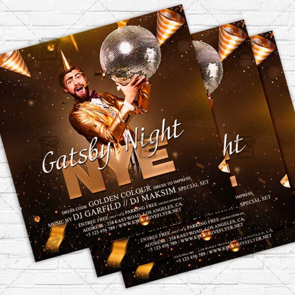 Gatsby New Year - Flyer PSD Template | ExclusiveFlyer