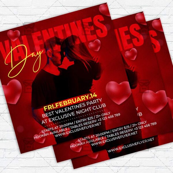 Happy Valentines Day - Flyer PSD Template | ExclusiveFlyer