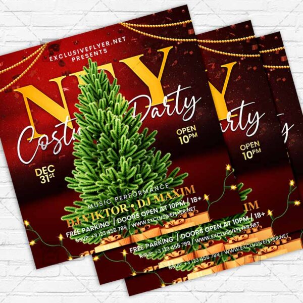 NYE Costume Night - Flyer PSD Template | ExclusiveFlyer