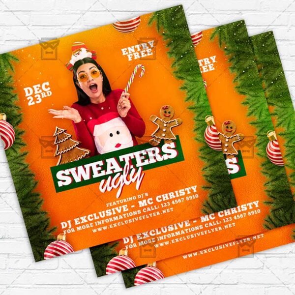Ugly Sweaters - Flyer PSD Template | ExclusiveFlyer