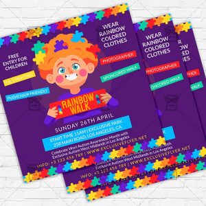 Autism Awareness Day - Flyer PSD Template | ExclusiveFlyer