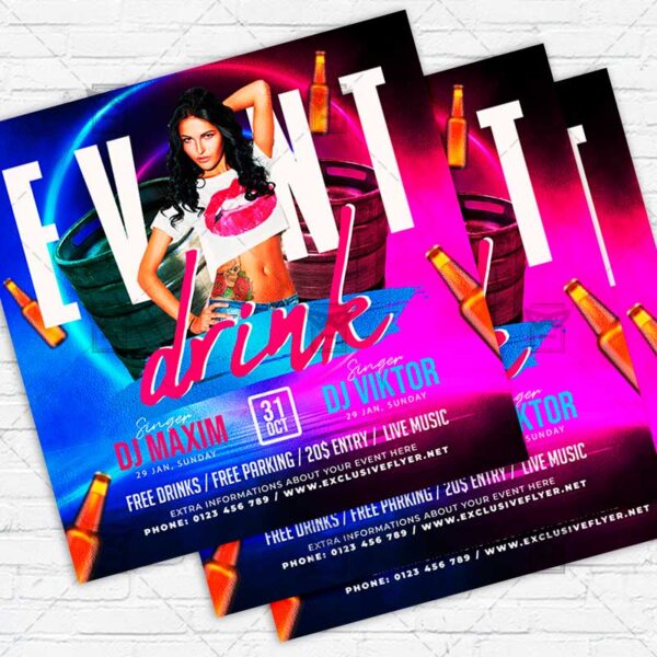 Drink Event - Flyer PSD Template | ExclusiveFlyer
