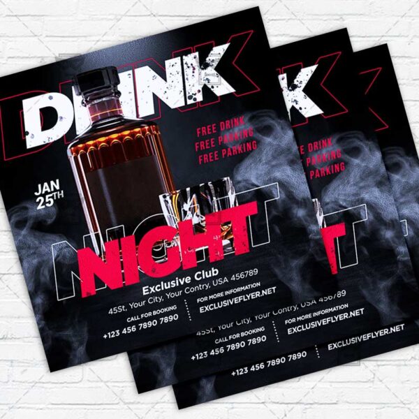 Drink Night - Flyer PSD Template | ExclusiveFlyer