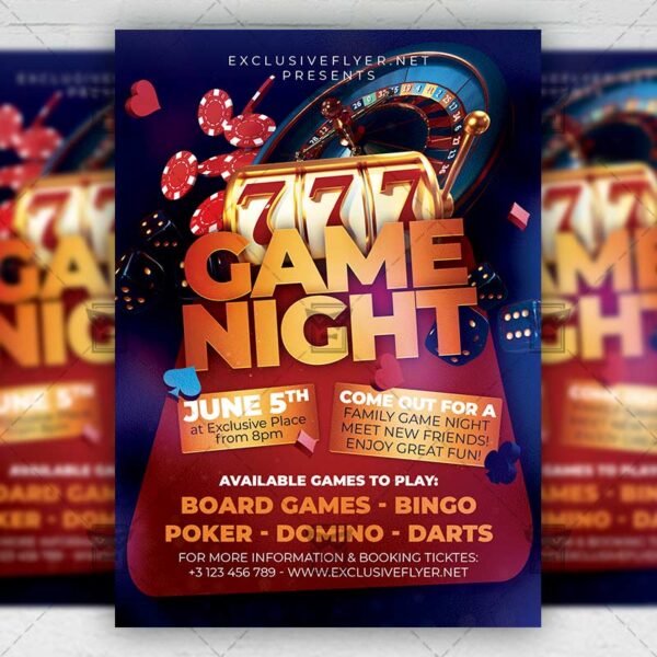 Game Night Party - Flyer PSD Template | ExclusiveFlyer