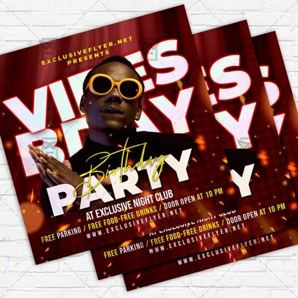Birthday Vibes - Flyer PSD Template | ExclusiveFlyer