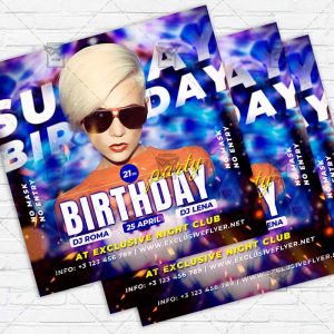 Sunday Birthday - Flyer PSD Template | ExclusiveFlyer